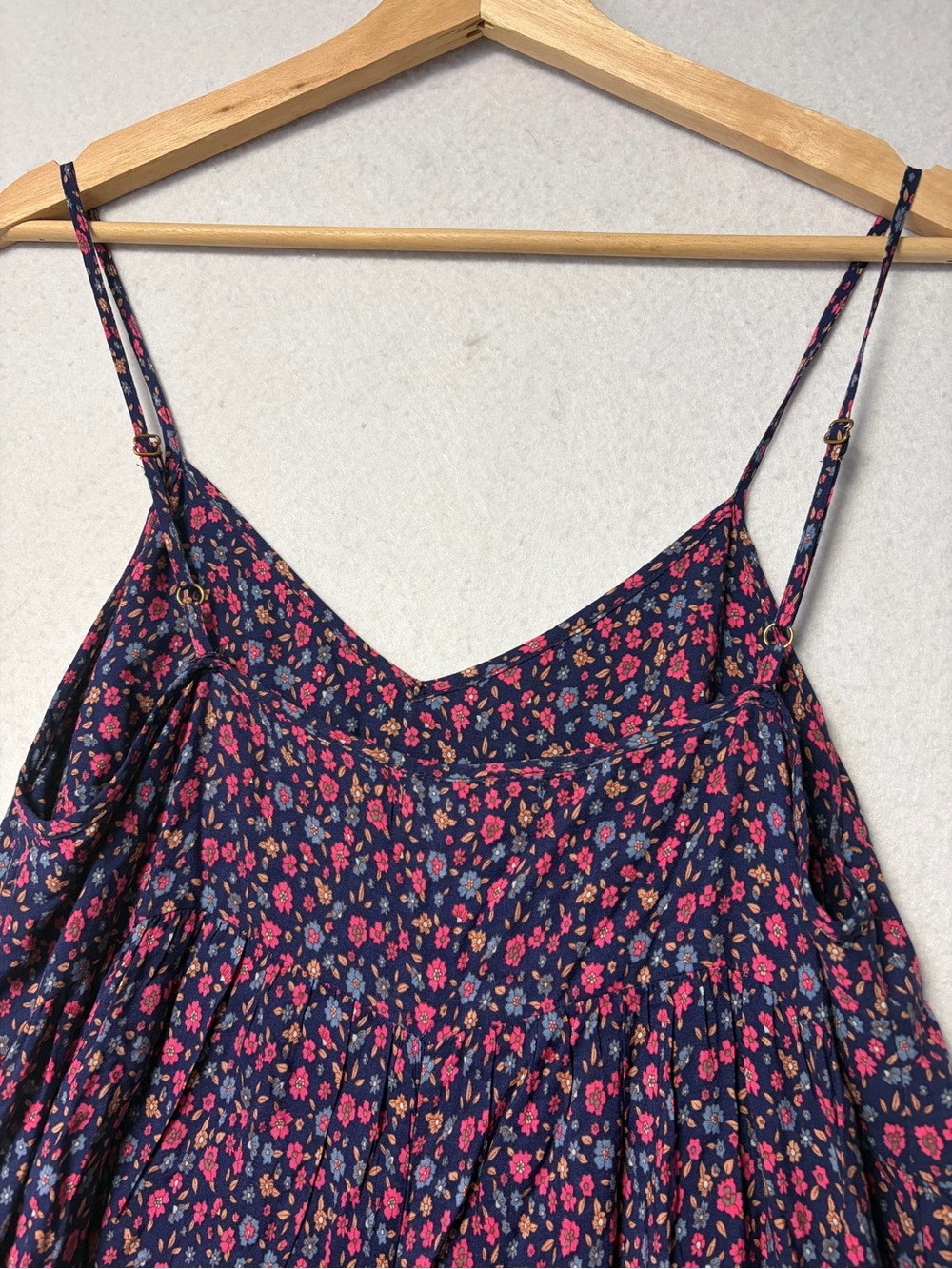 Natural Life Sedona Jumpsuit Small Navy Pink Floral Boho Wide Leg Pockets Earthy - Picture 6 of 9